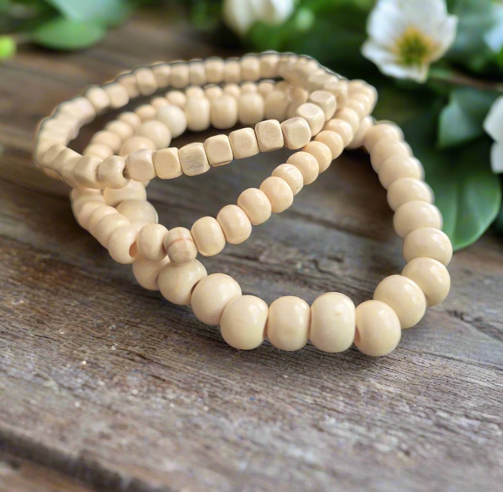 Minimalist Wooden Bracelet Set